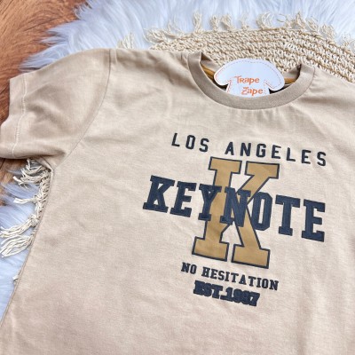 Conj. Camiseta Keynote e Bermuda - Caramelo e Chumbo